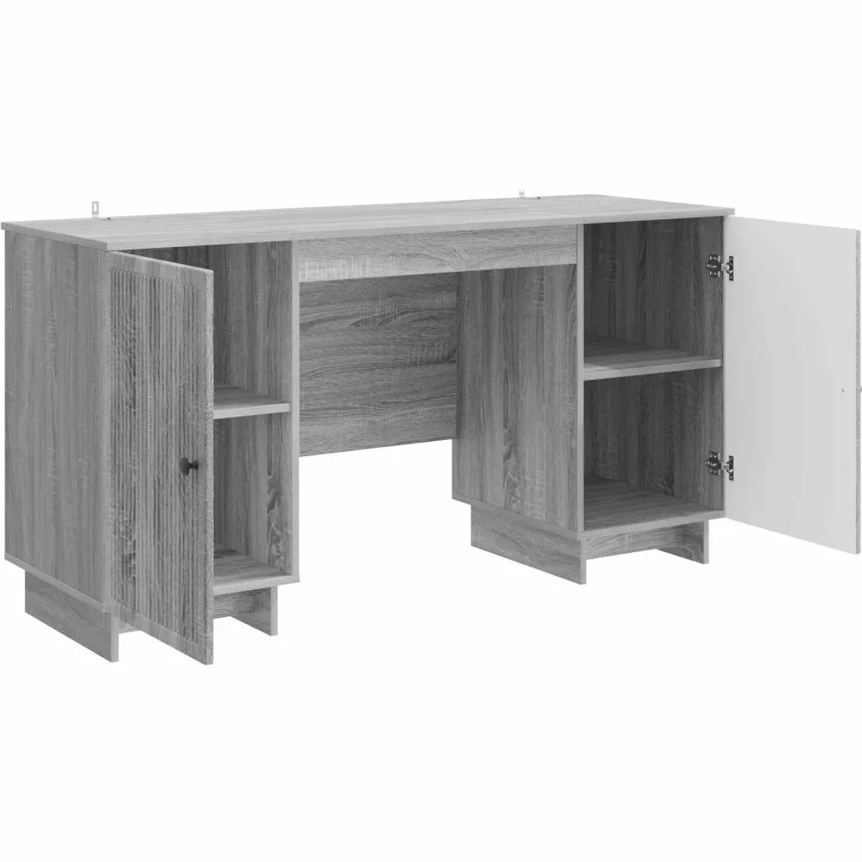 vidaXL Bureau Grijs Sonoma Bewerkt hout 142,5 x 50 x 75 cm, foto 3