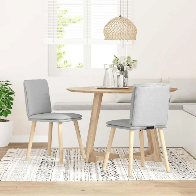 vidaXL Eetkamerstoelen 2 st stof wolk grijs, foto 2