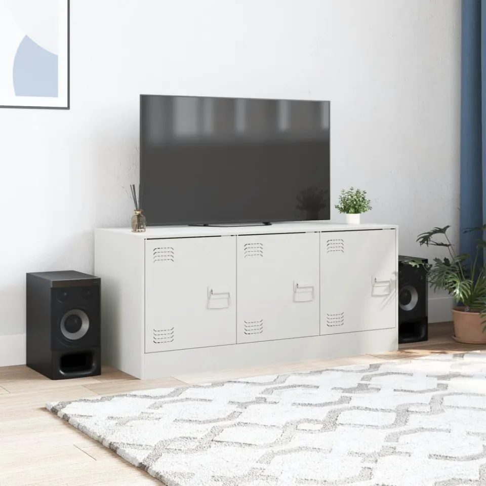 vidaXL Tv-meubel 99x39x44 cm staal wit, foto 2