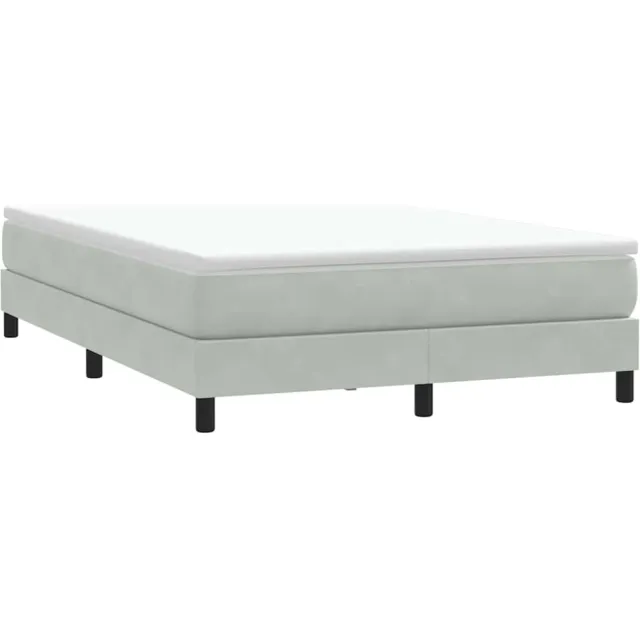 vidaXL Boxspring zonder matras fluweel lichtgrijs 140x210 cm