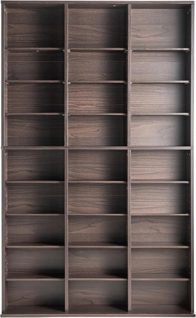 JGS Multifunctioneel CD Rek 9-laags DVD Opslagkast Maximaal 756 CD's Witte Opberger voor Muziek & Film Collecties bruin