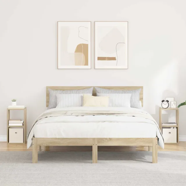 vidaXL Nachtkastje 2 st Sonoma Eiken 25,5 x 22 x 49,5 cm Bewerkt hout, foto 2