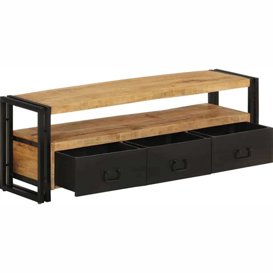 vidaXL Tv-meubel 120x30x40 cm massief mangohout bruin, foto 3