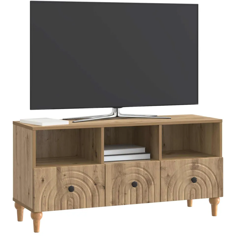vidaXL TV-kast 102 x 34,5 x 50 cm Artisan Eik Geconstrueerd hout bruin, foto 3