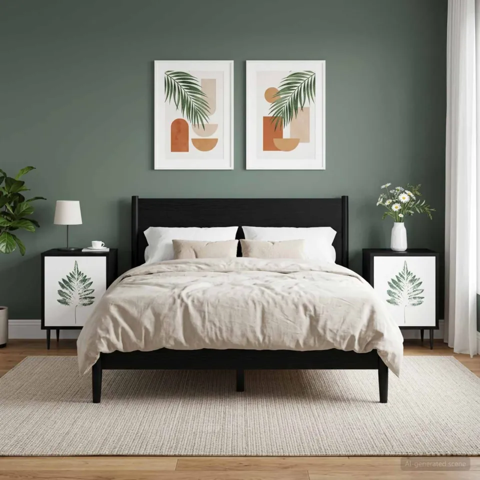 vidaXL Nachtkastje HANAU 2 st Zwart eiken 36 x 33 x 51 cm Bewerkt hout, foto 4