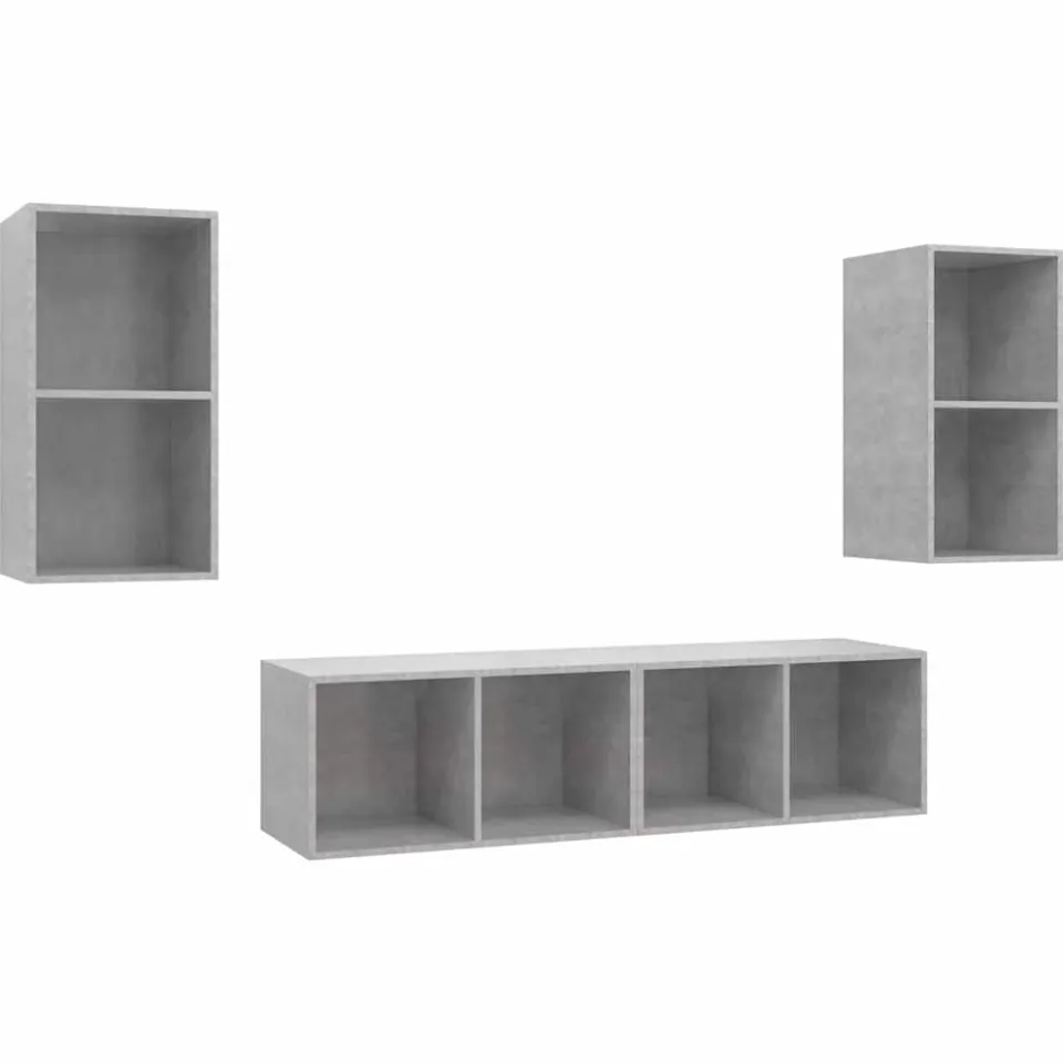 vidaXL Tv-wandmeubelen 4 st bewerkt hout betongrijs grijs, foto 3