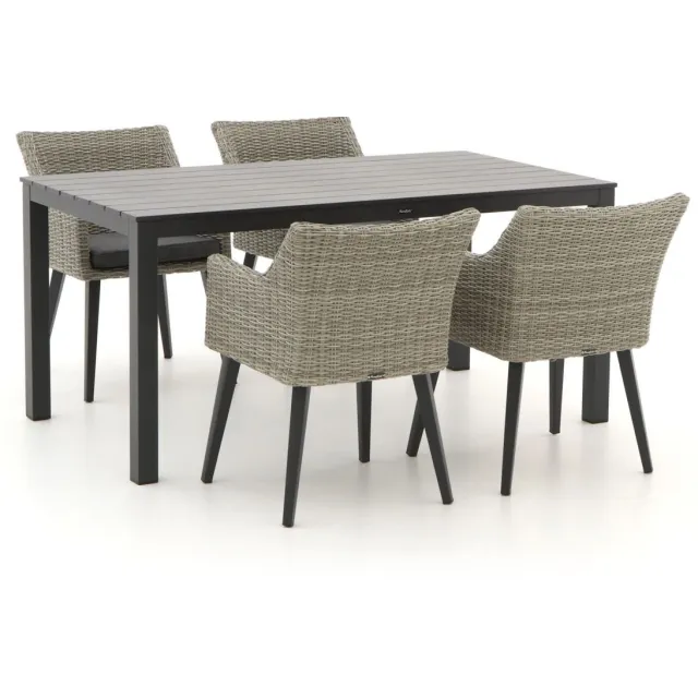 Manifesto Furniture Manifesto Matese/Menzano 160cm dining tuinset 5-delig grijs, foto 2