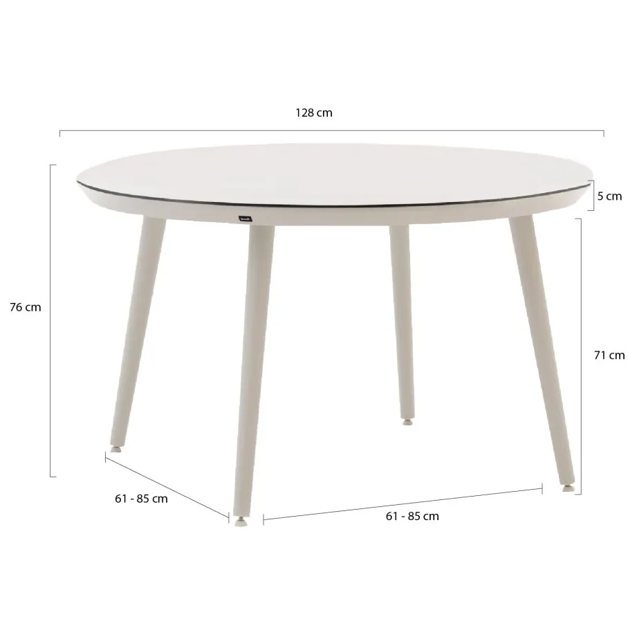 Hartman tuinmeubelen Hartman Sophie Studio dining tuintafel ø128cm wit, foto 2