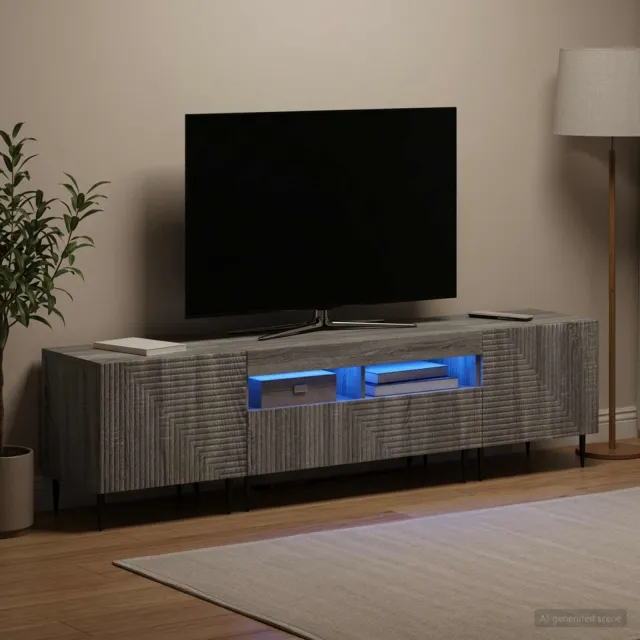 vidaXL 3-delige LED TV-kast Grijs Sonoma Bewerkt hout