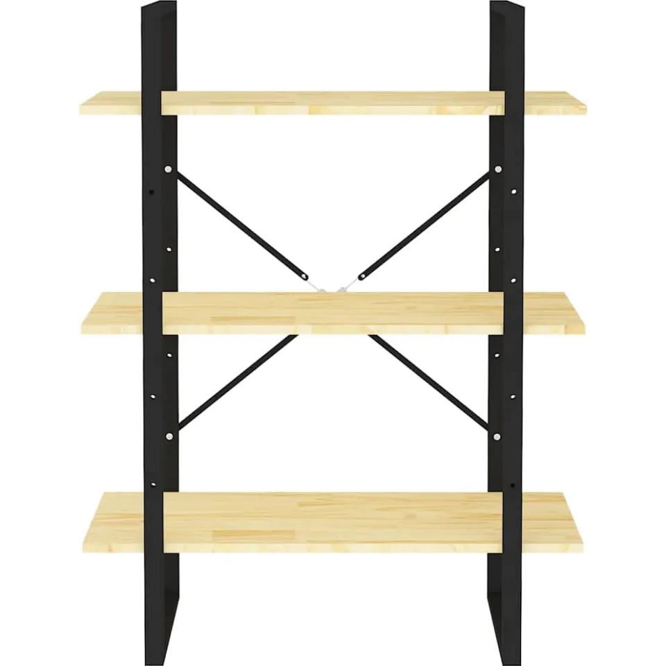 vidaXL Boekenkast met 3 schappen 80x30x105 cm massief grenenhout bruin, foto 4