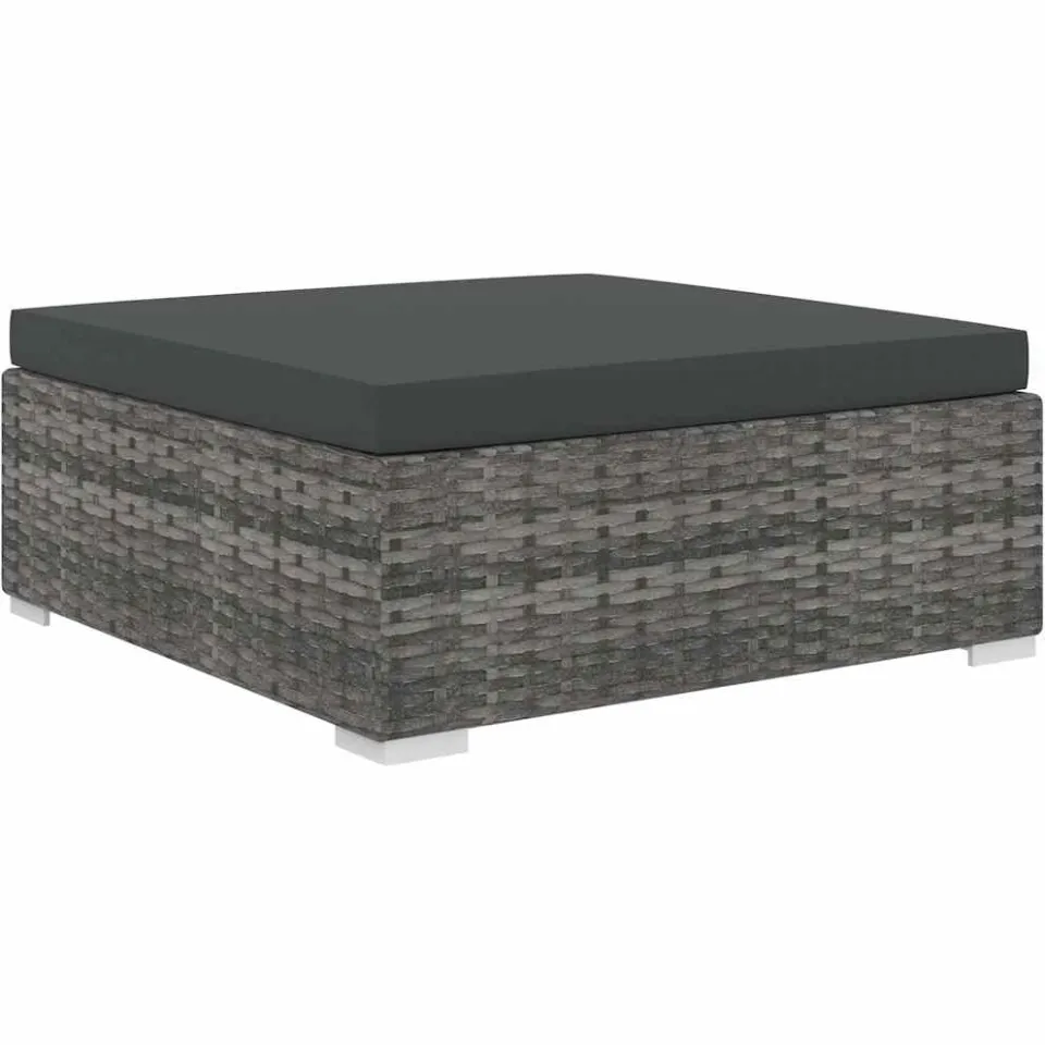 vidaXL 8-delige Loungeset met kussens poly rattan grijs, foto 3