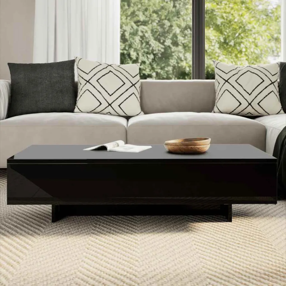 vidaXL Salontafel hoogglans zwart