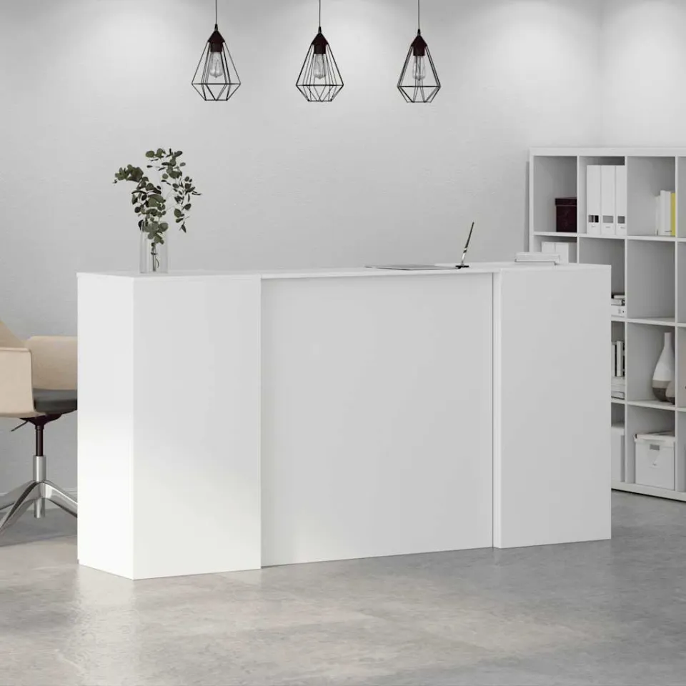 vidaXL Receptiebalie 200x50x103,5 cm bewerkt hout wit, foto 4