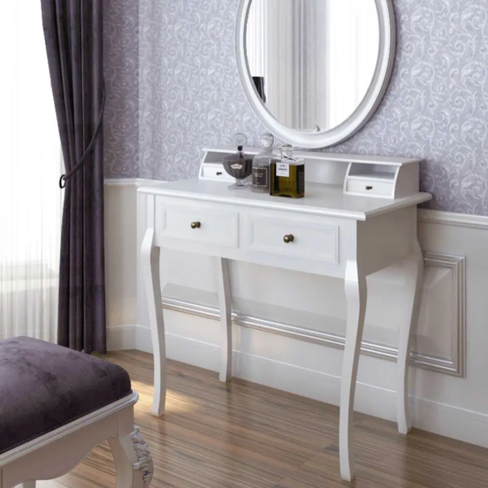 vidaXL Kaptafel Femke met lades wit, foto 3
