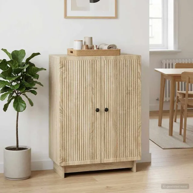 vidaXL Dressoir Sonoma Eiken 66 x 34,5 x 90 cm Bewerkt hout Bruin
