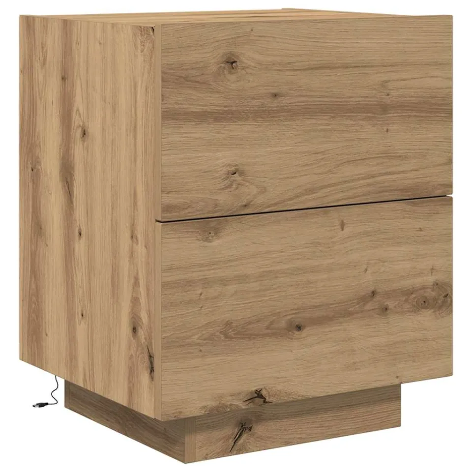 vidaXL Nachtkastje Artisan Eiken 45 x 40 x 55 cm Bewerkt hout Bruin