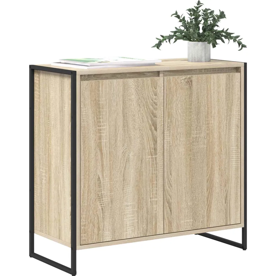 vidaXL Bijzetkast Sonoma Eiken 79 x 36 x 75 cm Bewerkt hout Bruin