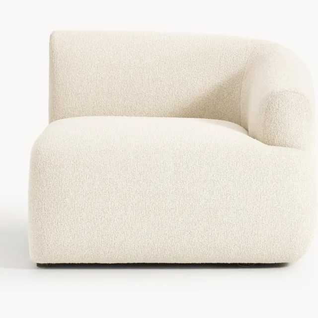 Westwing Collection Bouclé hoekmodule Sofia wit