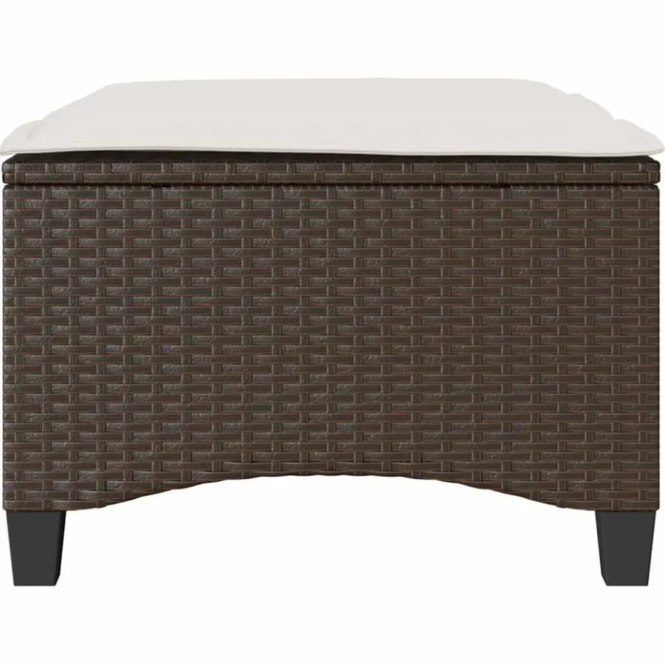 vidaXL Tuinkrukken met kussens 2 st 55x55x36 cm poly rattan bruin, foto 4
