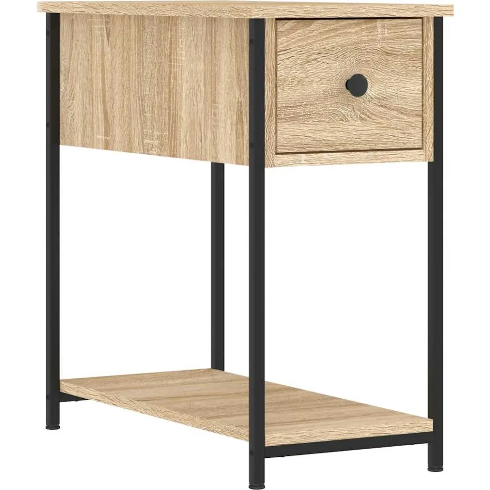 vidaXL Nachtkastjes 2 st 30x60x60 cm bewerkt hout sonoma eikenkleurig Bruin