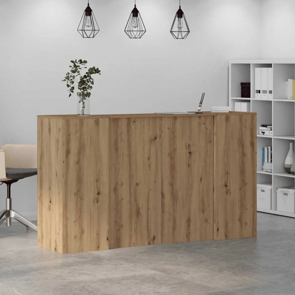 vidaXL Receptiebalie 180x50x103,5cm bewerkt hout artisanaal eikenkleur, foto 4