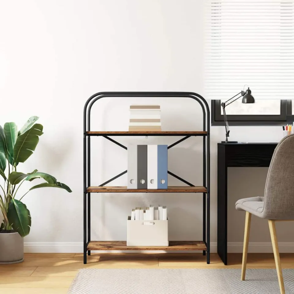 vidaXL Boekenkast 3-laags 80 x 30 x 109 cm Bewerkt hout Oudhout bruin, foto 5