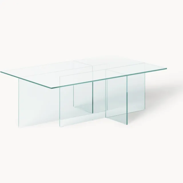 Westwing Collection Glazen salontafel Anouk, B 102 cm Transparant