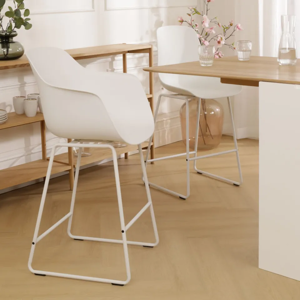 Nolon Nino-Puk barkruk wit - wit onderstel - 65 cm, foto 2