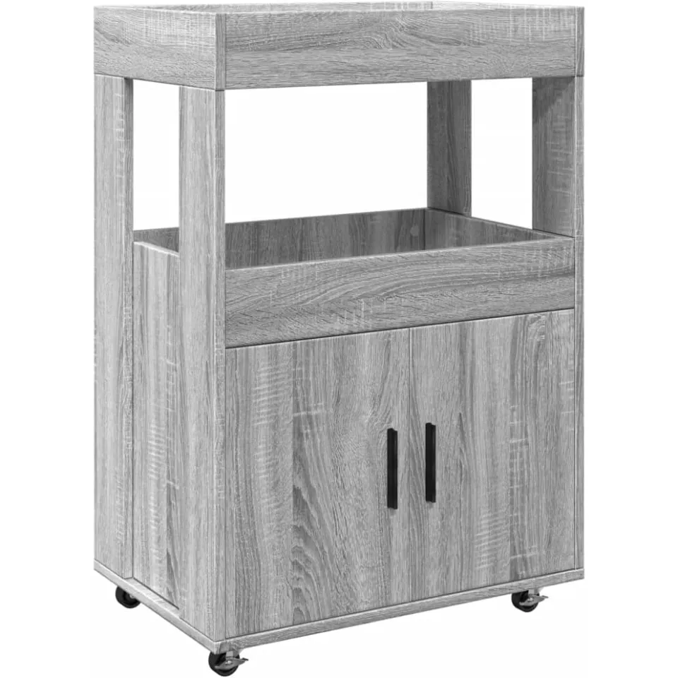 vidaXL Drankkar 60x39,5x89 cm bewerkt hout grijs sonoma eikenkleurig