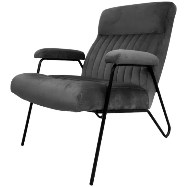 Fauteuil Chicago donkergrijs velours