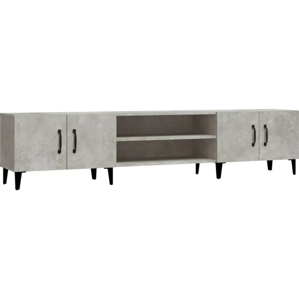 vidaXL Tv-meubel 180x31,5x40 cm bewerkt hout betongrijs grijs