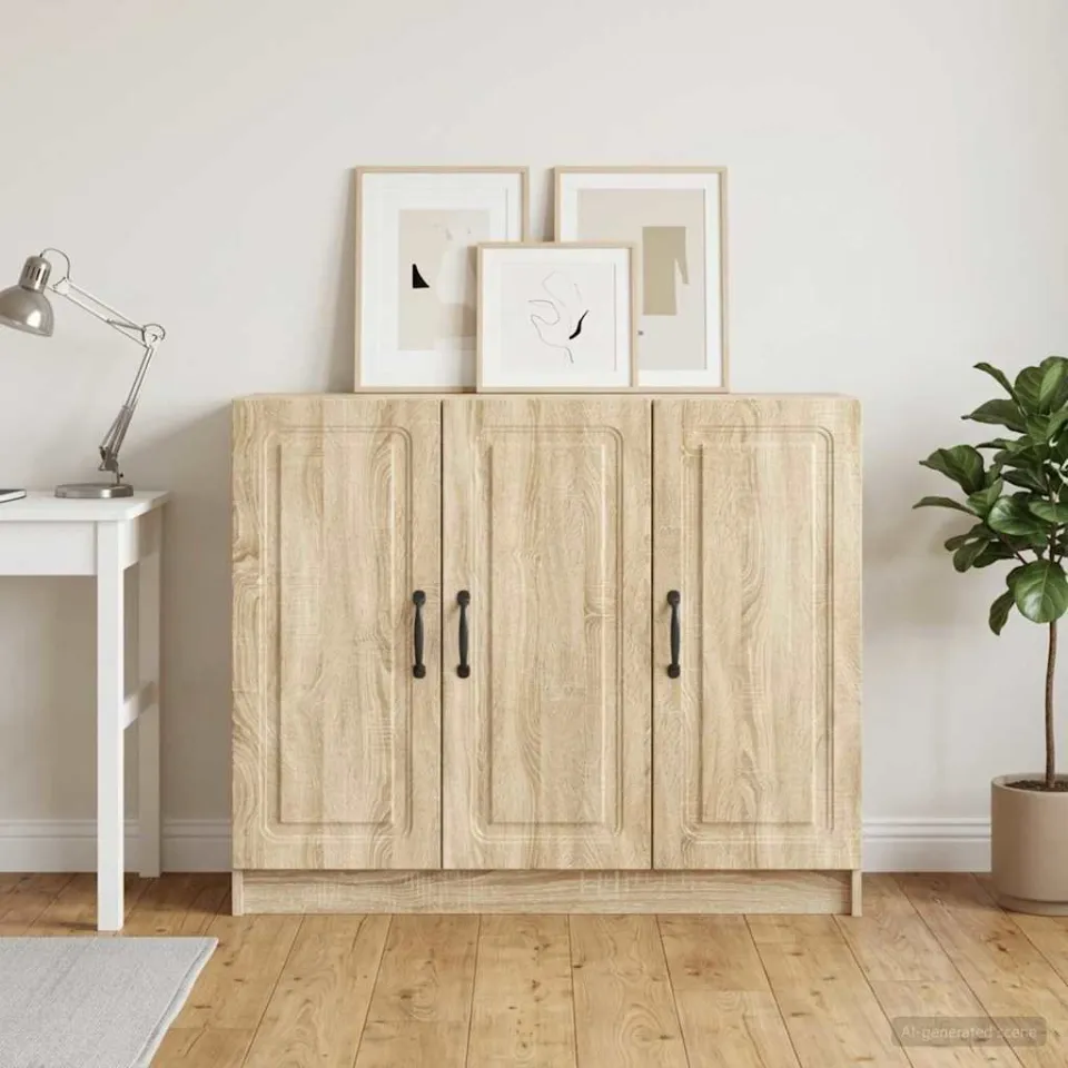 vidaXL Dressoir Sonoma Eiken 89 x 34,5 x 77 cm Bewerkt hout, foto 3