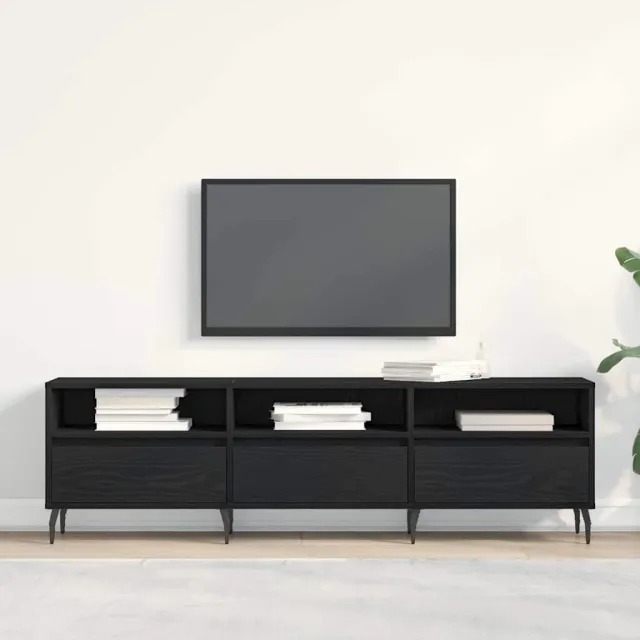 vidaXL TV-kast 150 x 30 x 44,5 cm Zwart Eiken Bewerkt hout, foto 2