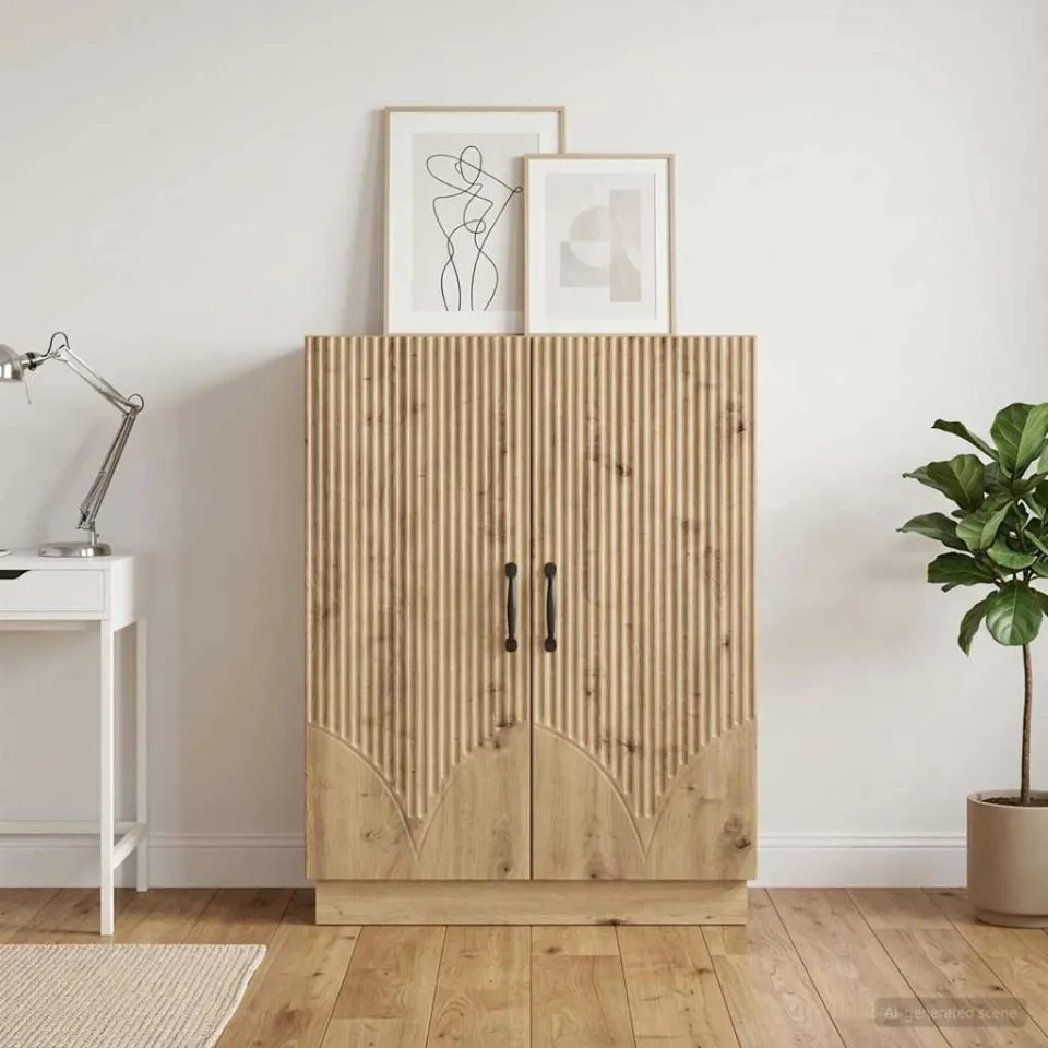 vidaXL Dressoir Artisanaal eiken 66 x 34,5 x 87 cm Bewerkt hout, foto 3