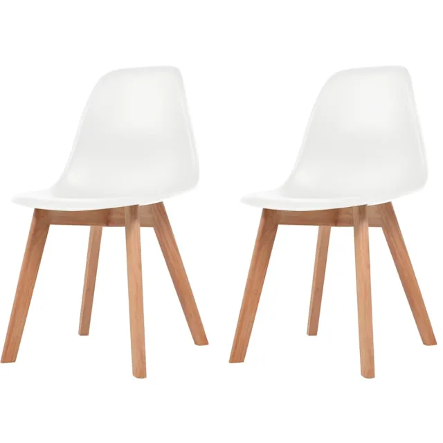 vidaXL Eetkamerstoelen 2 st kunststof wit