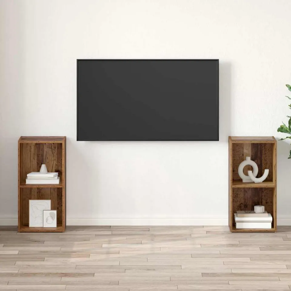 vidaXL Tv-meubelset 2 st 72 x 35 x 36,5 cm Oud Hout bruin, foto 4