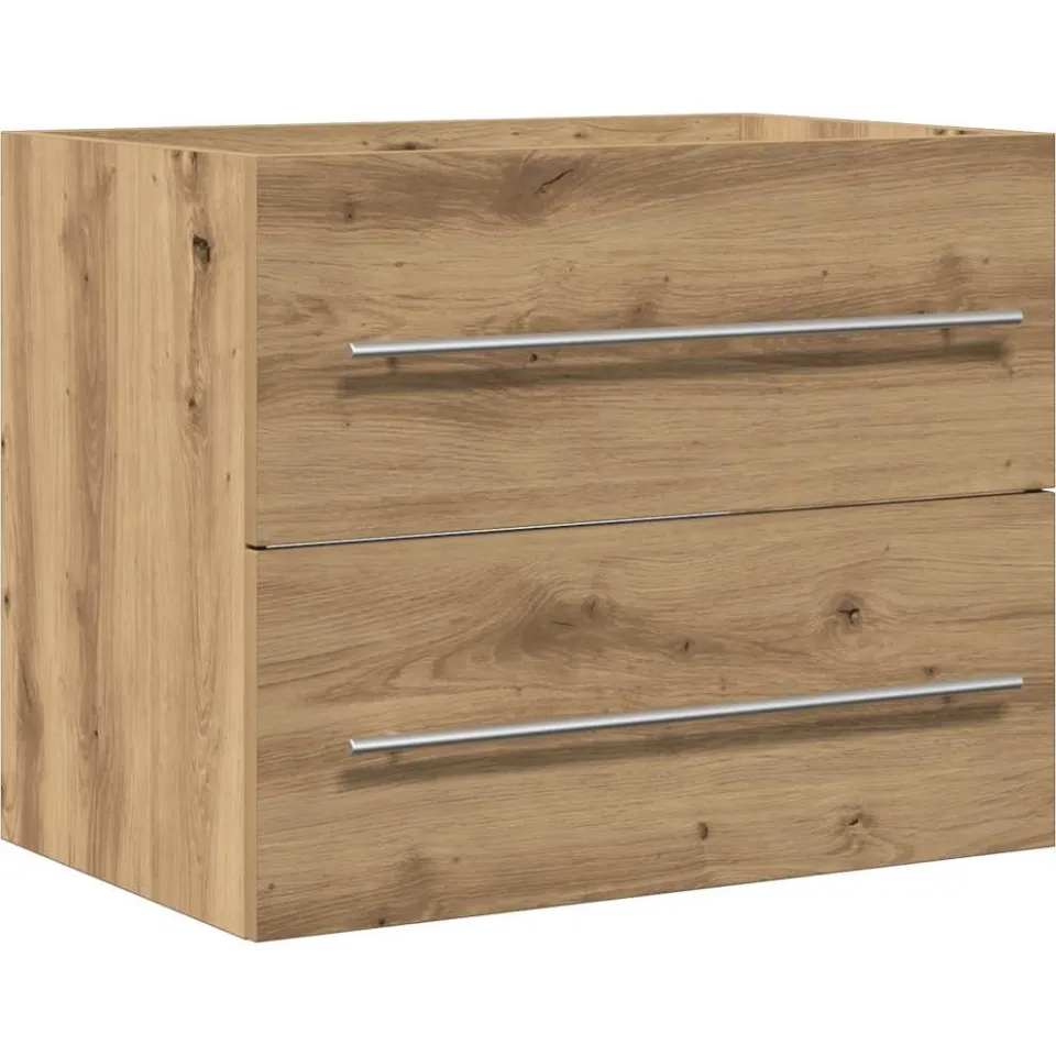 vidaXL Wastafelkast 60x38,5x48 cm spaanplaat ambachtelijk eikenkleurig Bruin