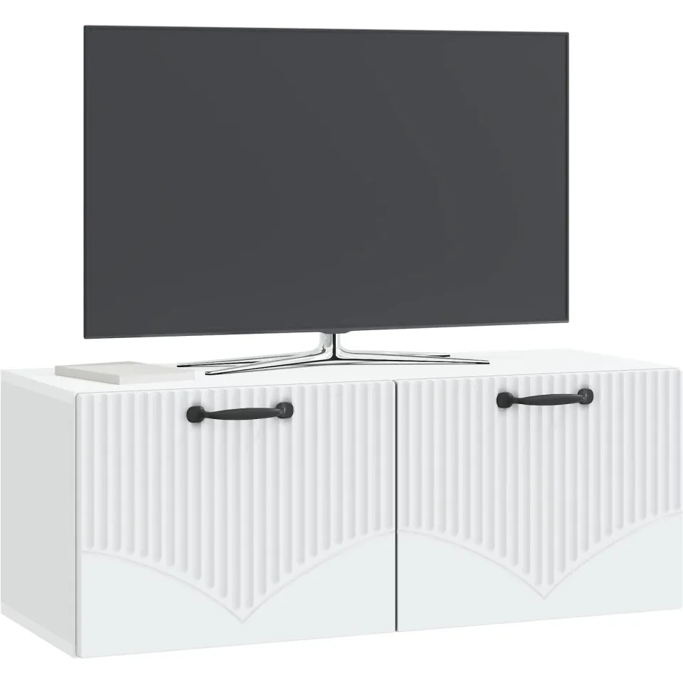 vidaXL Wandbeugel TV-kast Wit 78,5 x 31 x 30 cm Bewerkt hout