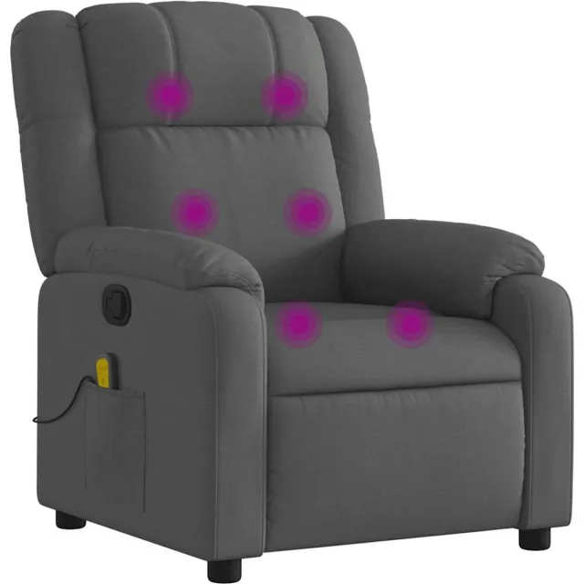 vidaXL Massagestoel - verstelbaar - stof - donkergrijs