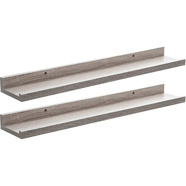 5Five® Five foto wandplank Fixy - 4x - beige - eiken hout look - 58 x 10 x 4 cm