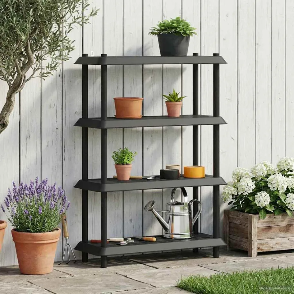 vidaXL Plankenunit 4-laags 100 x 40 x 136,5 cm PP Antracietkleurig, foto 4