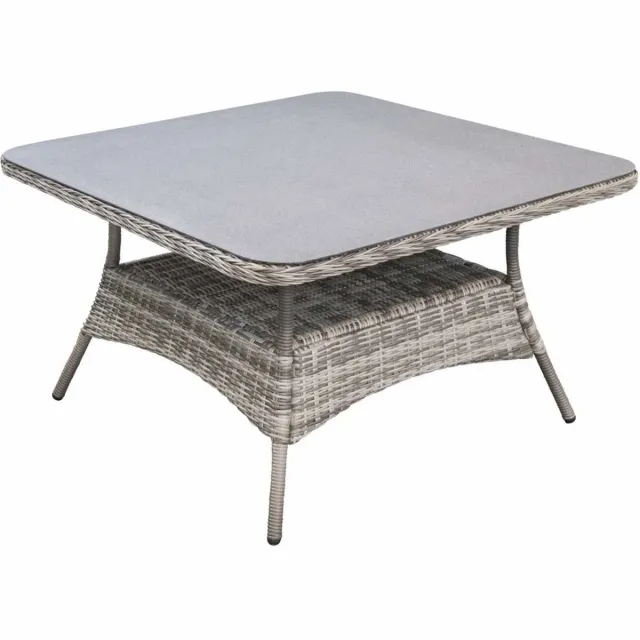 4 Seizoenen Tuinmeubelen Vierkante tuintafel Dublin 115 cm | 4 personen | Grey/Ash Grey | Keramiek & wicker Ash Grey, Grey