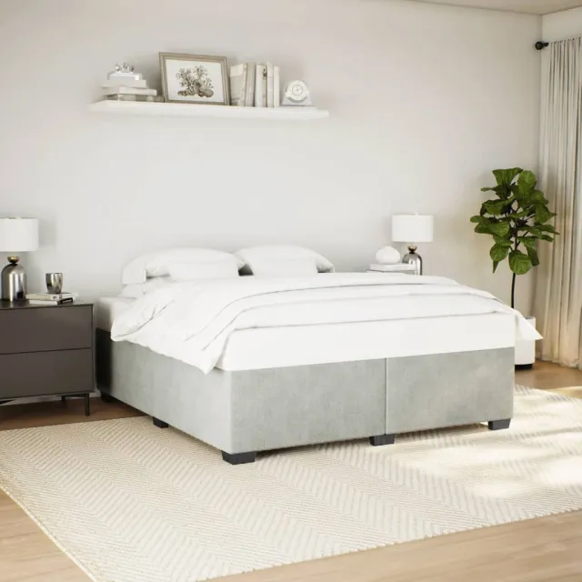 vidaXL Bedframe zonder matras 200x200 cm fluweel lichtgrijs grijs