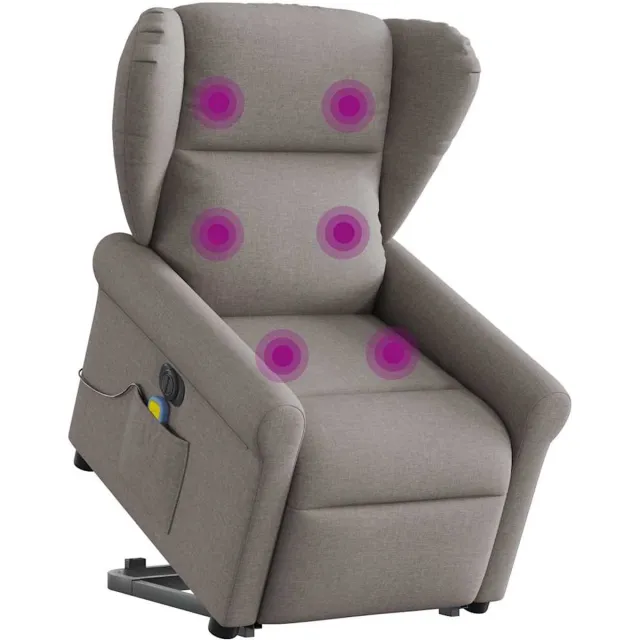vidaXL Sta-op-massagestoel - elektrisch - verstelbaar - stof - taupe