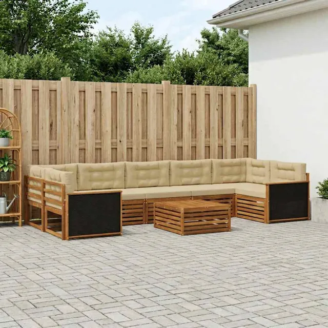 vidaXL Buiten bankenset 8 st 7-zits Natuurlijk en Beige