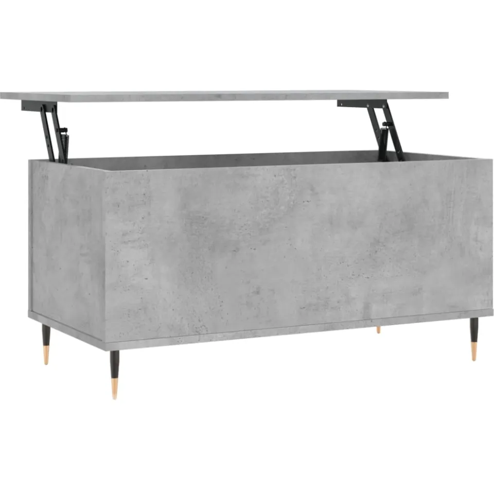 vidaXL Salontafel 90x44,5x45 cm bewerkt hout betongrijs grijs, foto 3