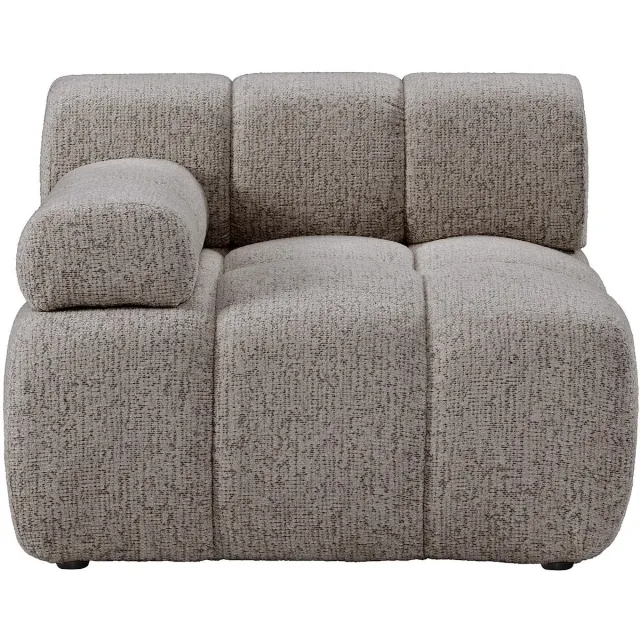 Vente-unique Fauteuil met rechte rugleuning - Hoek links - Gemêleerde stof - Taupe FACIVIL