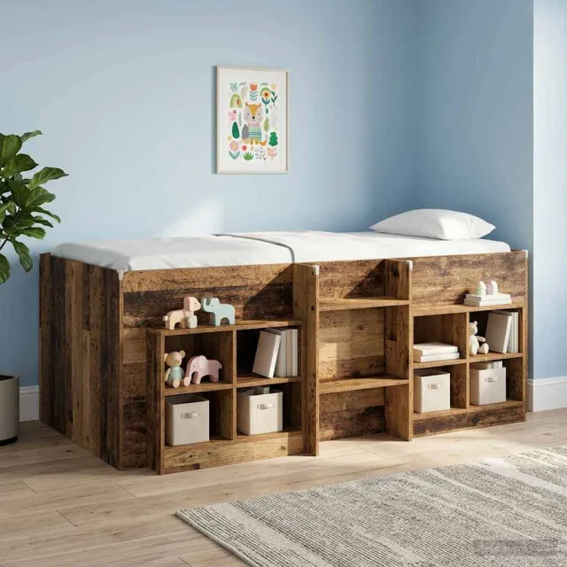 vidaXL Bed kast met plank 2 st Oud hout 66 x 33 x 48 cm Bewerkt hout Bruin