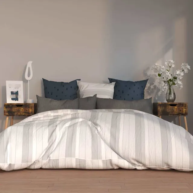 vidaXL Nachtkastjes 2 st 40x40x56 cm bewerkt hout gerookt eikenkleurig Bruin