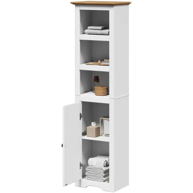 vidaXL Badkamerkast BODO 44x30x160 cm wit en bruin